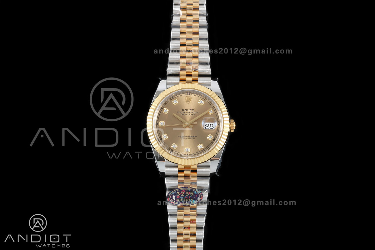 DateJust 41 126333 904L SS/YG VF 1:1 Best Edition YG Diamonds Dial on Jubilee Bracelet DD3235
